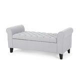 Christopher Knight Home® - Noble House - Keiko Contemporary Rolled Arm Fabric Storage Ottoman Bench