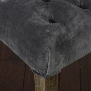 English Elm Dining Chairs Set of 2 Button Tufted Upholstered Seats with Weathered Wood Legs 72611.00NVLT