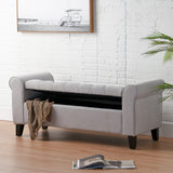 Christopher Knight Home® - Noble House - Keiko Contemporary Rolled Arm Fabric Storage Ottoman Bench