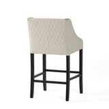 Christopher Knight Home® - Noble House - Milano Ivory Quilted Bonded Leather Bar Stool