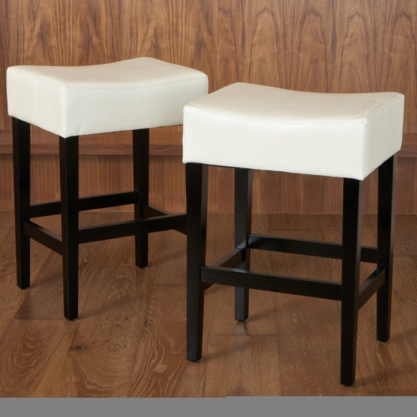 English Elm Zuma Backless Bonded Leather Counter Stools Set of Two for Kitchen Islands 74492.00IVR