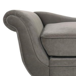 English Elm Chaise Lounge Velvet Upholstered with Birch Legs Elegant Salon Style Living Room Accent Taupe 69103.00TAU