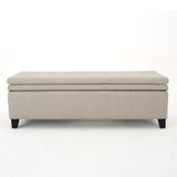 Christopher Knight Home® - Noble House - Brighton Contemporary Tufted Linen Storage Ottoman Bench, Ivory White