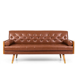 English Elm Aidan Tufted Fabric Sofa with Diamond Stitching and Gold Tipped Rubberwood Legs 61688.00PUCOGN