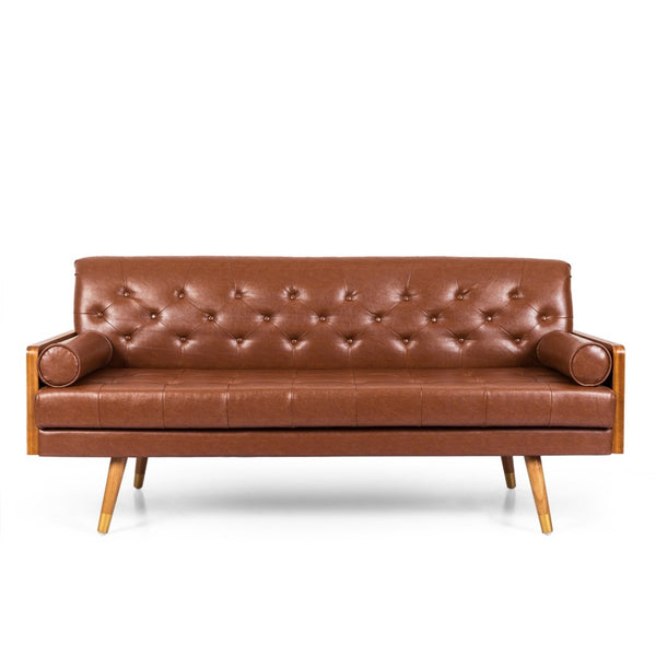 English Elm Aidan Tufted Fabric Sofa with Diamond Stitching and Gold Tipped Rubberwood Legs 61688.00PUCOGN