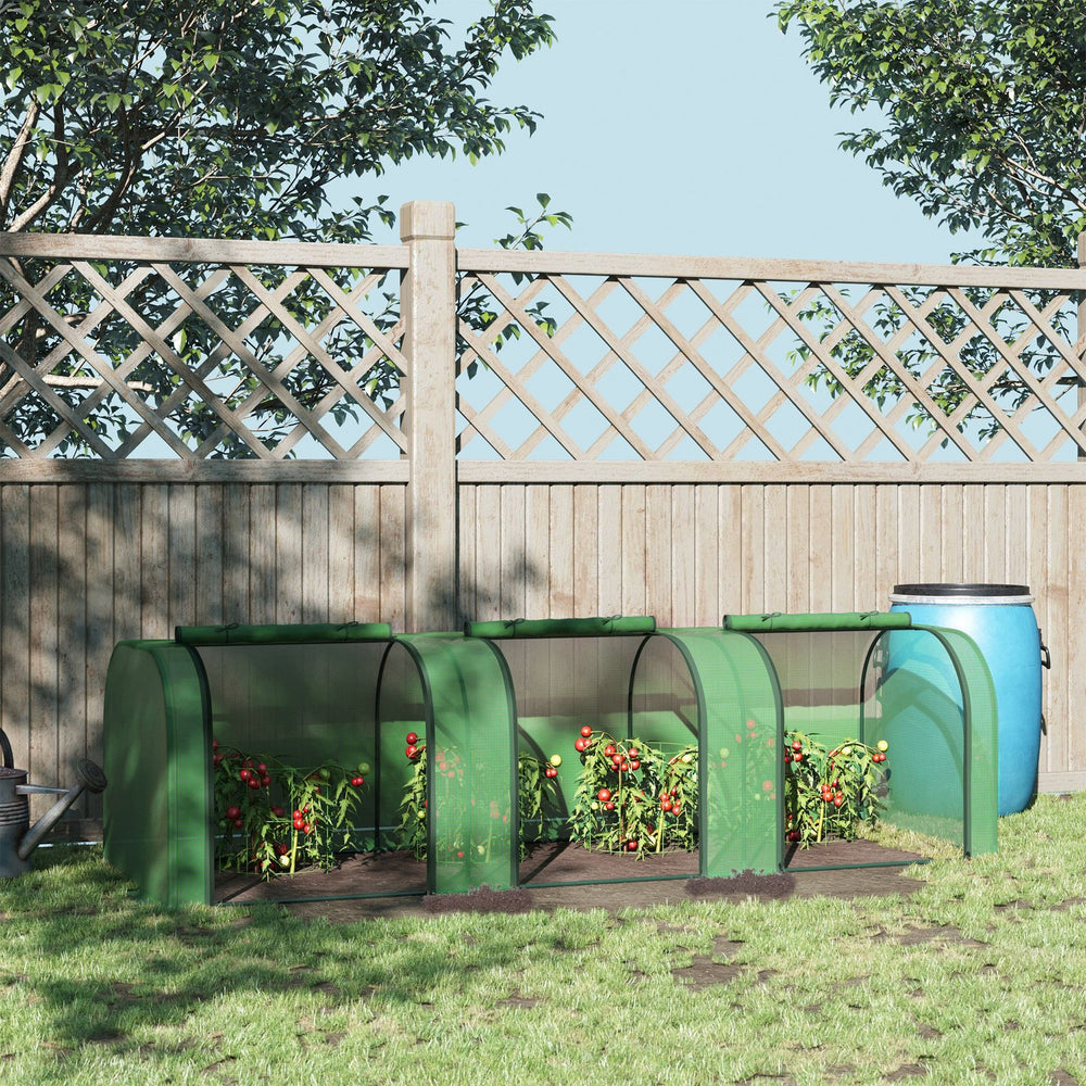 English Elm 10' Mini Greenhouse Tunnel 10' x 3' x 2.5' Portable PE Cover, Roll-Up Doors, Steel Frame, UV-Proof Shelter W2225142624
