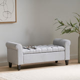 Christopher Knight Home® - Noble House - Keiko Contemporary Rolled Arm Fabric Storage Ottoman Bench