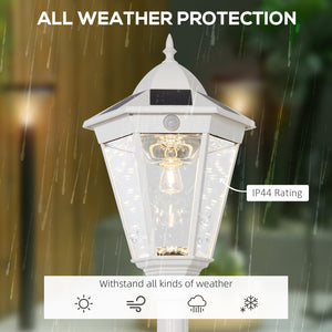 English Elm 77" Solar Lamp Post Light Vintage Aluminum Outdoor Street Lamp with PIR Motion Sensor, Adjustable Brightness, IP44 Weatherproof Garden Accent Lighting W2225142612