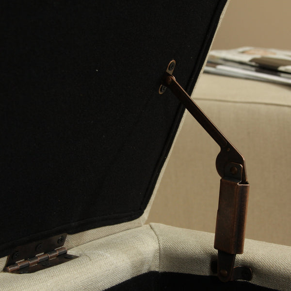 English Elm Christopher Knight Home® - PENROSE Linen Storage Ottoman Bench Ivory White with Birch Legs, Hidden Interior Storage & Versatile Seating 67219.00