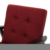 Christopher Knight Home® - Noble House - - Deep Red Fabric Mid Century Modern Club Chair