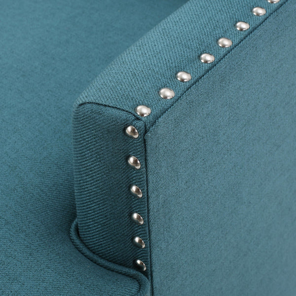 English Elm Christopher Knight Home® - CLUB Chair with Plush Padded Seat and Birch Legs, Upholstered Fabric Accent Chair for Living Room Comfort Teal 30.65 L x 29.75 W x 28.75 H 60165.00DTE