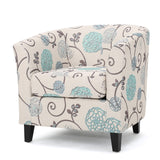 Christopher Knight Home® - Noble House - Preston White and Blue Fabric Club Chair