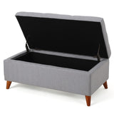 Christopher Knight Home® - Noble House - Harper Light Grey Fabric Storage Ottoman