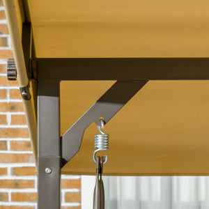 English Elm 3-Seat Patio Swing Chair with 660lb Capacity, Padded Cushion, 3 Pillows & Adjustable 140° Canopy Brown W2225142478