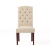 Christopher Knight Home® - Noble House - Crown Top Ivory Linen Dining Chair - Set of 2