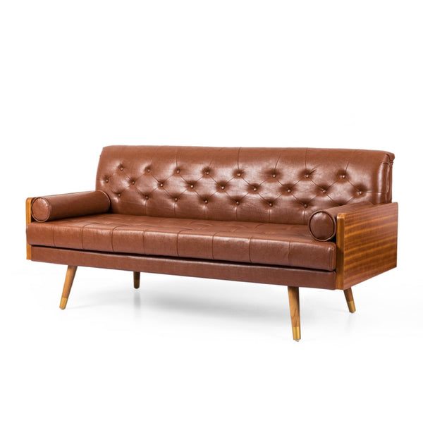 English Elm Aidan Tufted Fabric Sofa with Diamond Stitching and Gold Tipped Rubberwood Legs 61688.00PUCOGN