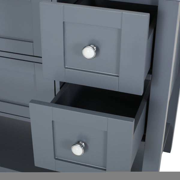 English Elm Christopher Knight Home® - 48'' Handcrafted Gray Bathroom Vanity Cabinet With Soft-Close Drawers And Stylish Storage Solutions 65590.00GRY