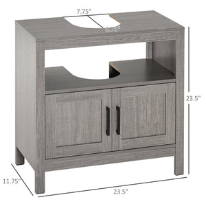 English Elm Kleankin Pedestal Sink Base Cabinet with Adjustable Shelf and Double Door Storage W2225142650