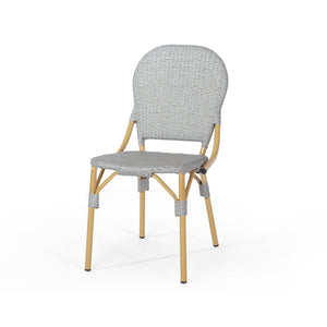English Elm Outdoor Pe Rattan Bistro Chair Set of 2 with Powder-coated Aluminum Frame Patio 71420.00LBRN