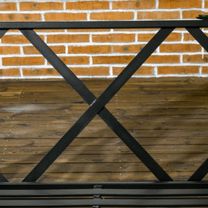 English Elm 3-Seat Patio Swing Chair with 660lb Capacity, Padded Cushion, 3 Pillows & Adjustable 140° Canopy Black W2225142468