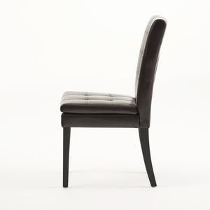 English Elm Badin Tufted Bonded Leather Dining Chairs Rubberwood Frame Set of 2 Contemporary 53447.00PU