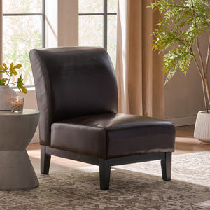 Christopher Knight Home® - Noble House - Darcy Brown Leather Slipper Chair