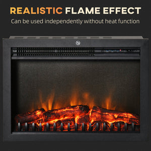 English Elm 24" Electric Fireplace Insert Retro Recessed Heater with Realistic Flames, Remote, 750/1500W, Black W2225142642