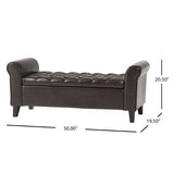 Christopher Knight Home® - Noble House - Keiko Contemporary Rolled Arm Storage Ottoman Bench