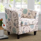 Christopher Knight Home® - Noble House - Preston White and Blue Fabric Club Chair