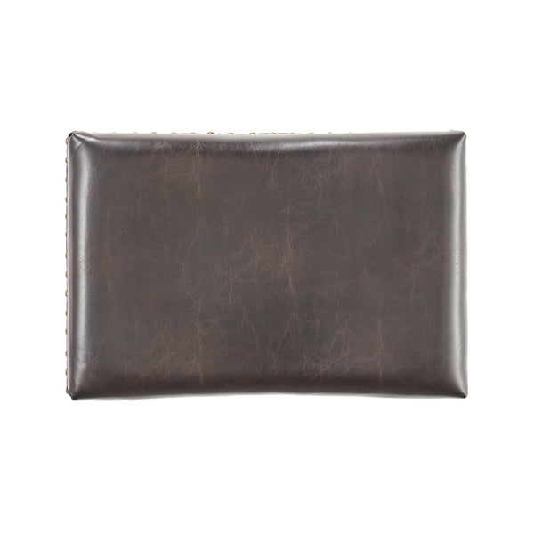 English Elm Christopher Knight Home® - TIFFIN Studded Counterstool Set of 2 Brown PU Saddle Seats with Rubberwood H-Frame & Nailhead Trim 67703.00