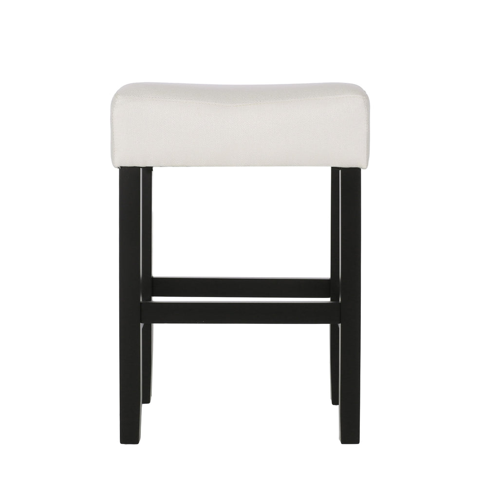 English Elm Christopher Knight Home® - Set Transitional 2-Piece Backless Fabric Counter Height Barstools with 26.75" Seat Height, Durable Upholstery and Sturdy Frame Beige 74492.00FBGE
