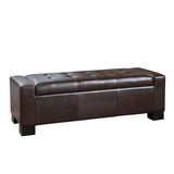 Christopher Knight Home® - Noble House - Guernsey Contemporary Tufted Bonded Leather Storage Ottoman Bench