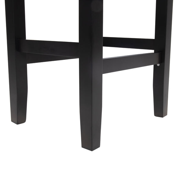 English Elm Christopher Knight Home® - 26" Backless Leather Counter Stools Set of 2 — Modern Bonded Leather Seats on Bronze Hardwood Legs, 300lb Capacity Black 74493.00