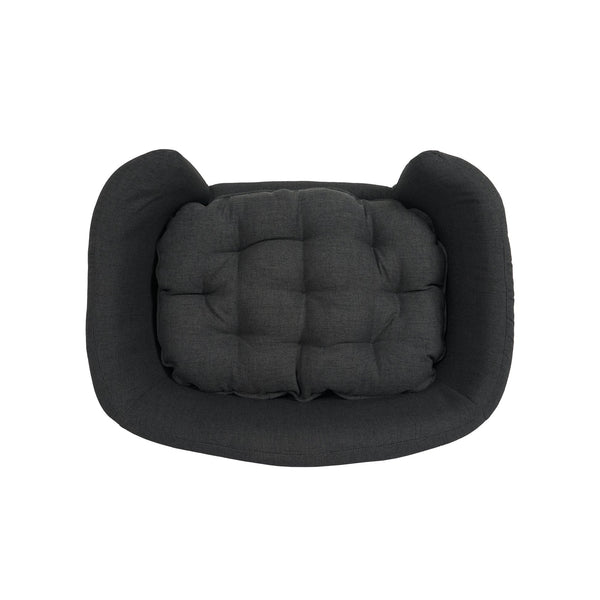 English Elm Christopher Knight Home® - DOG Plush Small Dog Bed 30.25"x21.75" Modern Solid Dark Gray Polyester Cozy Spot-Treat Fabric Comfort Pillows Included N779P179977G