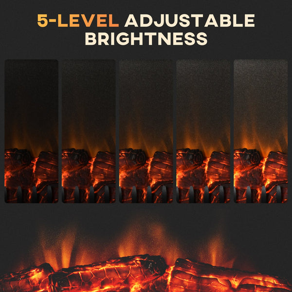 English Elm 24" Electric Fireplace Insert Retro Recessed Heater with Realistic Flames, Remote, 750/1500W, Black W2225142642