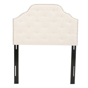 English Elm Christopher Knight Home® - Tufted Upholstered Headboard Twin Size with Button Diamond Stitch, Nailhead Trim and Adjustable Height Ivory 60665.00