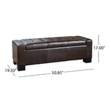 Christopher Knight Home® - Noble House - Guernsey Contemporary Tufted Bonded Leather Storage Ottoman Bench