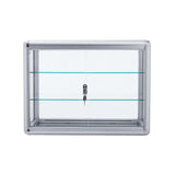 Hearth and Haven Tempered Glass Counter Top Display Showcase with Sliding Glass Door and Lock, Standard Aluminum Framing with Sliding Glass Door and Lock-Display Cabinet W2221139482 W2221139482