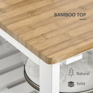 English Elm Rolling Kitchen Island Cart with Drawer and Adjustable Shelf, Mobile Serving Trolley with Hidden Wheels, Towel Racks, Durable MDF Top and 88 lb Capacity for Smart Kitchen Storage and Easy Mobility White W2225142638