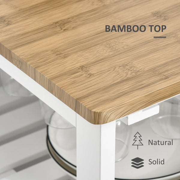 English Elm Rolling Kitchen Island Cart with Drawer and Adjustable Shelf, Mobile Serving Trolley with Hidden Wheels, Towel Racks, Durable MDF Top and 88 lb Capacity for Smart Kitchen Storage and Easy Mobility White W2225142638