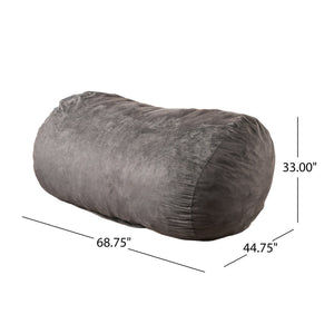 English Elm Christopher Knight Home® - Asher Charcoal Microfiber Suede 6.5ft Cylinder Bean Bag Cover – Soft, Removable, Childproof Zipper 37957.00SKIN