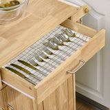 Natural Hardwood Kitchen Cart on Wheels w/ Drawers, Cabinets, Tool Caddy - 54