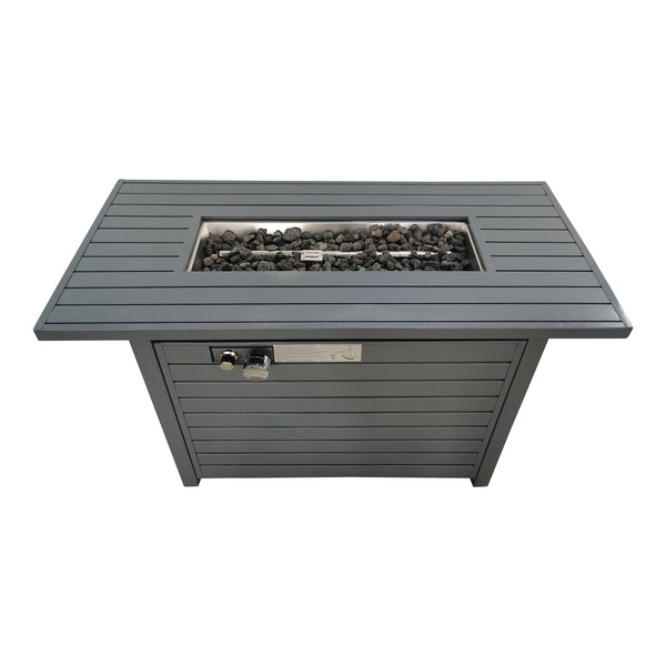 English Elm Living Source International 25'' Propane/Natural Gas Steel Outdoor Fire Pit Table with Lid, 50K BTU B120142392