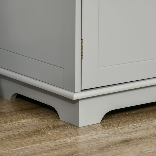 English Elm Sideboard Modern Buffet Cabinet with Magnet Door and Aluminum Handles, Large Storage & Adjustable Shelf Gray W2225142655