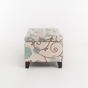 English Elm Storage Ottoman Upholstered Bench with Hidden Compartment for Living Room Seating 67218.00WBLU