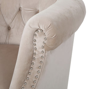 English Elm Christopher Knight Home® - CLUB Velvet Accent Chair with Kiln-Dried Legs — Plush Mid-Century Design, Compact Luxurious Seating Champagne 33 L x 30 W x 25 H 59259.00NVLTCHM