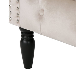 English Elm Christopher Knight Home® - CLUB Velvet Accent Chair with Kiln-Dried Legs — Plush Mid-Century Design, Compact Luxurious Seating Champagne 33 L x 30 W x 25 H 59259.00NVLTCHM