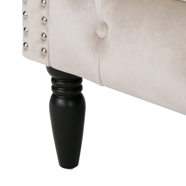 English Elm Christopher Knight Home® - CLUB Velvet Accent Chair with Kiln-Dried Legs — Plush Mid-Century Design, Compact Luxurious Seating Champagne 33 L x 30 W x 25 H 59259.00NVLTCHM