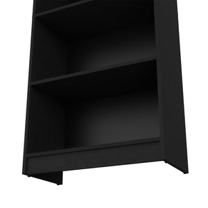 English Elm Bookcase Benzoni 4-Shelf Black Engineered Wood Space-Savvy Office Organizer with Extra Storage B092142812