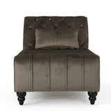 Christopher Knight Home® - Noble House - Rubie Modern Glam Tufted Velvet Chaise Lounge with Scrolled Backrest